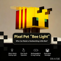 Rechargeable Pixel Bee LED Night Light, One-Touch Game Style Block Lamp