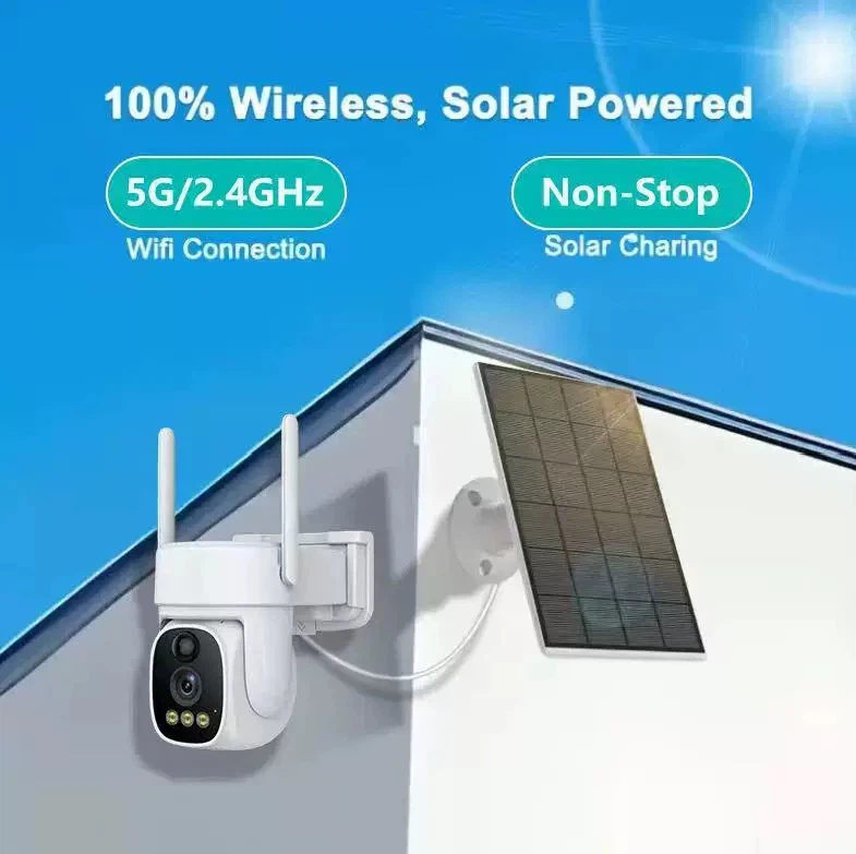 V380 Outdoor Solar WiFi/4G Security Camera, Full‑Color Night Vision, Wireless Home Surveillance
