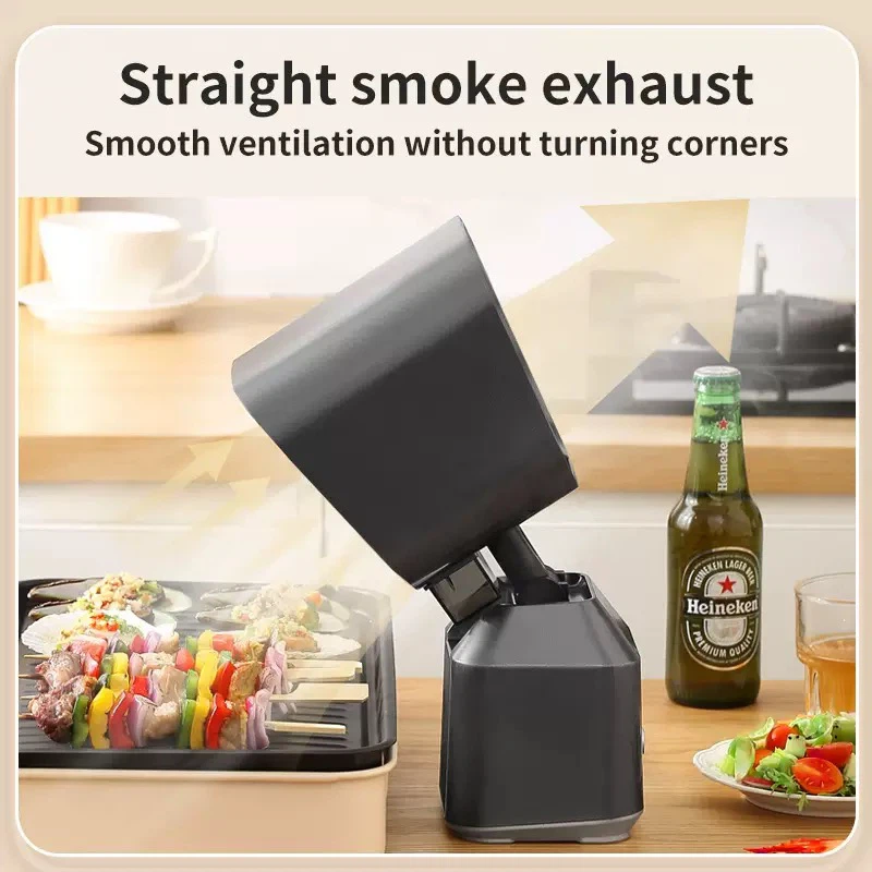 Portable Desktop Range Hood, Small Countertop Smoke Absorber, High Suction Home Kitchen Smoke Extractor for Hot Pot & BBQ