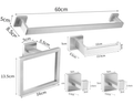 5Pcs Square Tube Bathroom Hardware Set, Multi‑Color Wall Mount Bathroom Accessory Kit