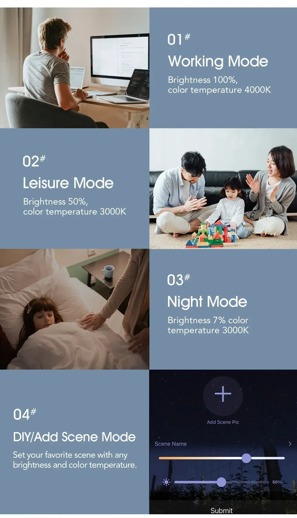 Smart LED Ceiling Lamp Wood Grain App Voice Control Alexa/Google Remote Control Square Ceiling Lights Living Room