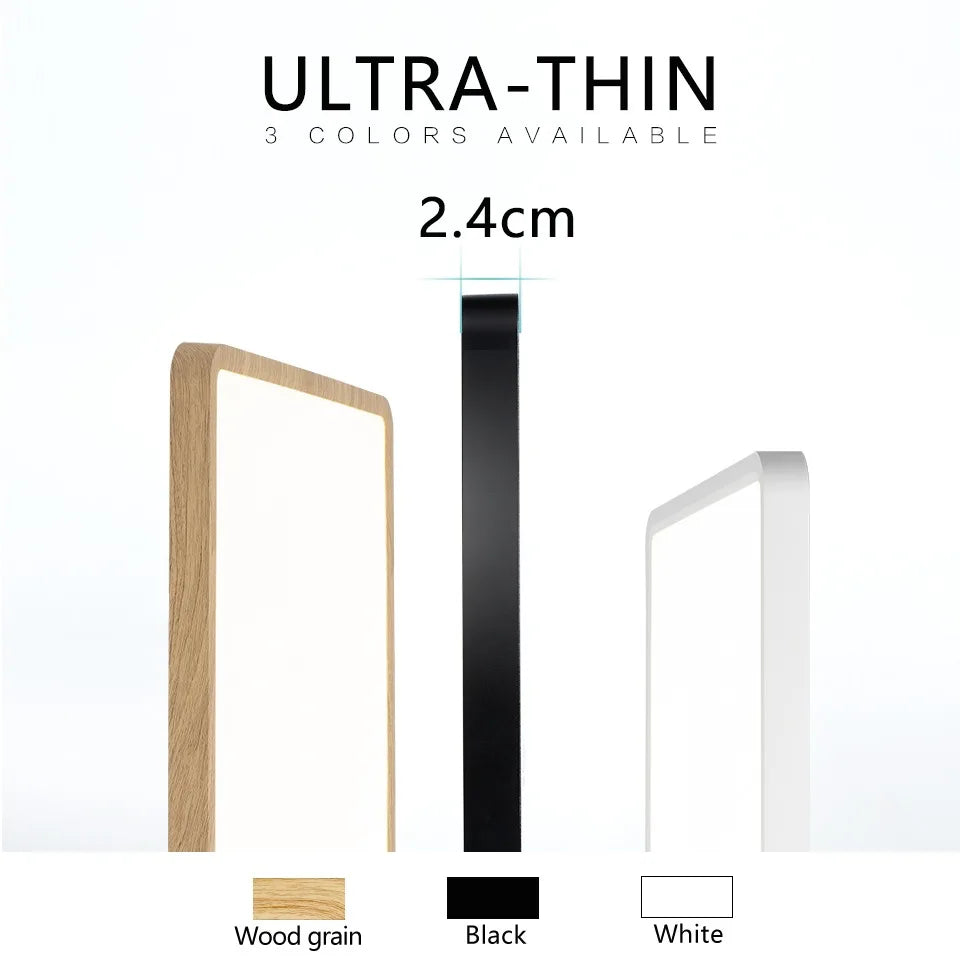 Smart LED Ceiling Lamp Wood Grain App Voice Control Alexa/Google Remote Control Square Ceiling Lights Living Room