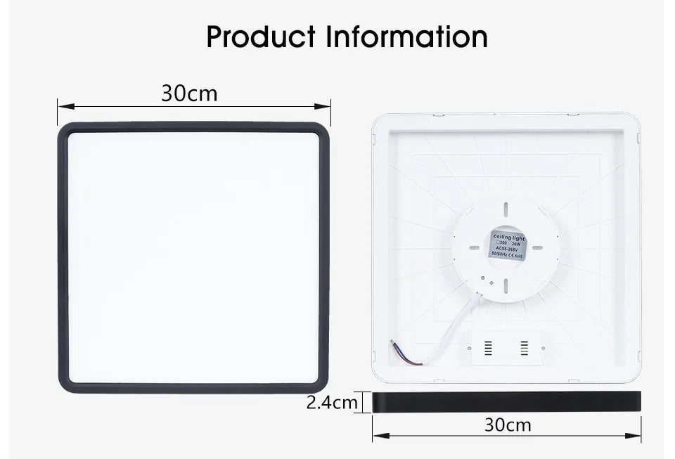Smart LED Ceiling Lamp Wood Grain App Voice Control Alexa/Google Remote Control Square Ceiling Lights Living Room