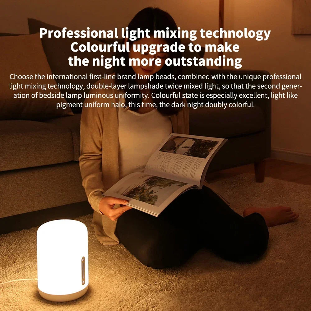 Bedside Lamp 2 Smart Table LED Night Light Colorful 400 Lumens Bluetooth WiFi Touch Control for Apple HomeKit Siri