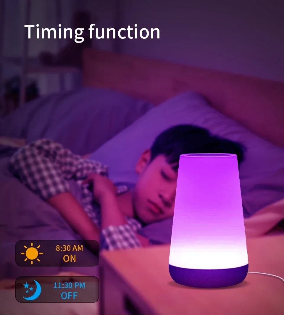 Tuya WiFi Smart Table Lamp Dimmable App Voice Control Desk Lamp RGB Touch Lamps Bedroom Night Light Work with Alexa Google Home