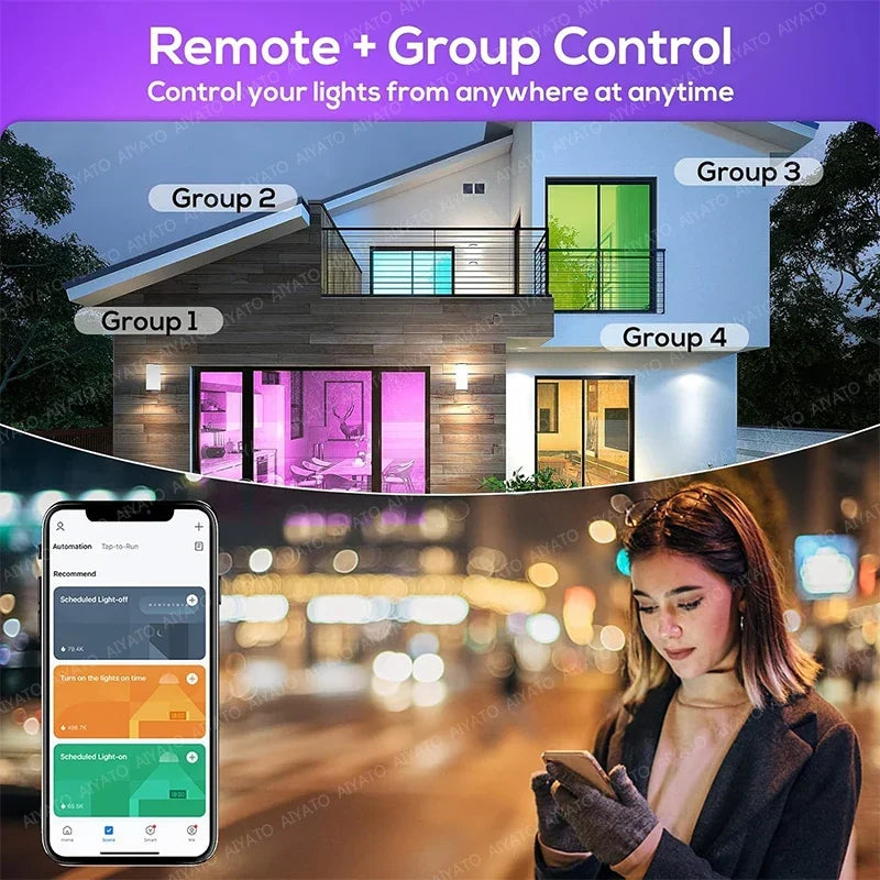 B22 Base TUYA Wifi Smart Bulb Bluetooth lamps Led RGB Smart Light 220V Alexa Google Assisatnt Voice Control Timing APP Group