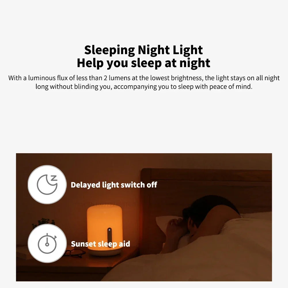 Bedside Lamp 2 Smart Table LED Night Light Colorful 400 Lumens Bluetooth WiFi Touch Control for Apple HomeKit Siri