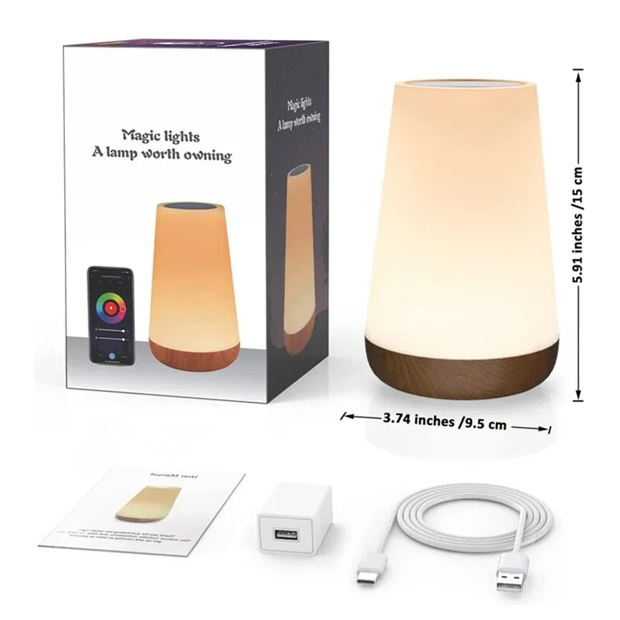 Tuya WiFi Smart Table Lamp Dimmable App Voice Control Desk Lamp RGB Touch Lamps Bedroom Night Light Work with Alexa Google Home